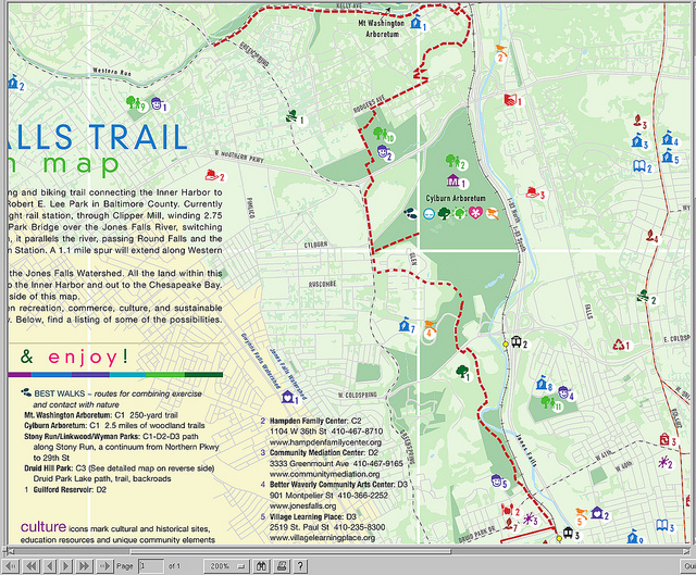 Jones Falls Trail Map Jones Falls Trail, Baltimore, Maryland #Biking | Gnu-Darwin Action Blog