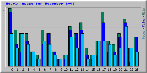 Hourly usage for December 2005