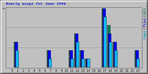 Hourly usage for June 2006