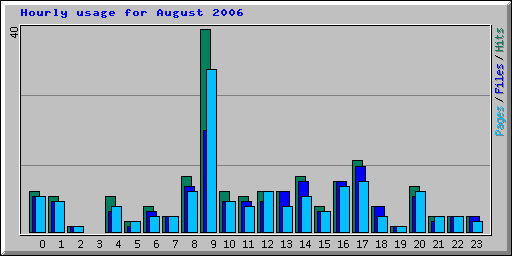 Hourly usage for August 2006